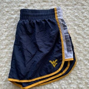 XL WVU Colosseum Women's Navy and Yellow Athletic Running Shorts